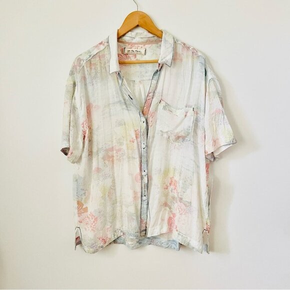 NWT Free People We The Free  Share Good Vibes Button Down, Sz Small - Picture 6 of 15